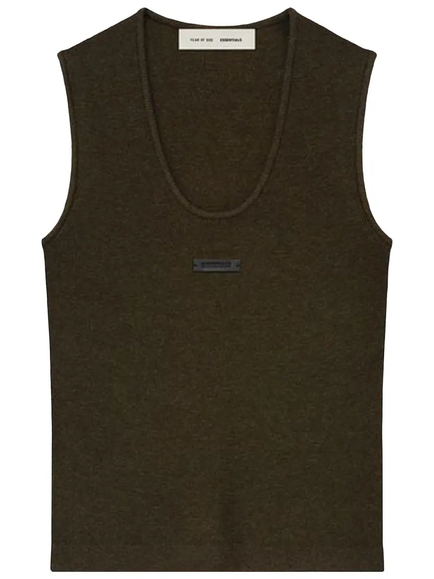 Майка Fear of God Essentials Rib Tank — изображение 1 из 3, коричневый