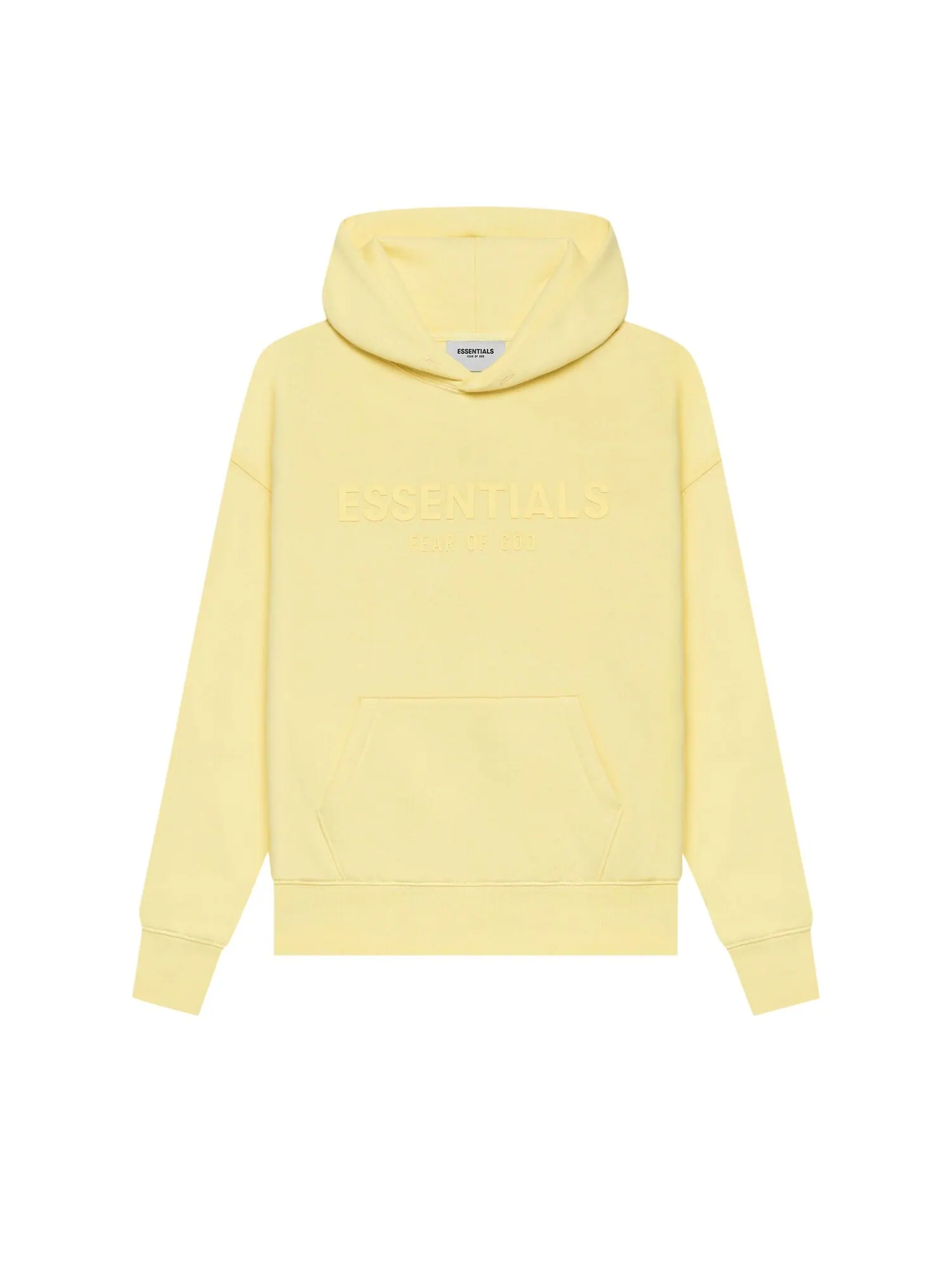 Детский пуловер с капюшоном Fear of God Essentials, цвет Лимонад — изображение 1 из 2