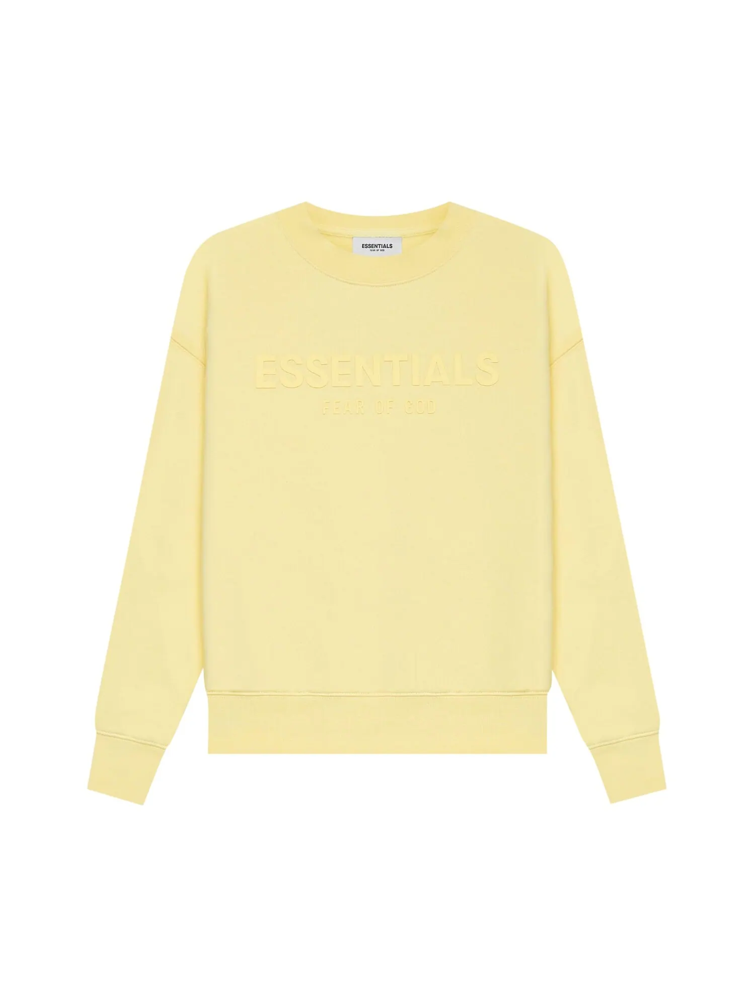 Детский пуловер с круглым вырезом Fear of God Essentials, цвет Лимонад — изображение 1 из 2