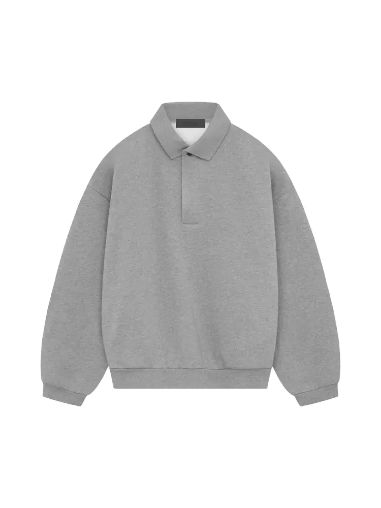 Поло Fear Of God Essentials Fear of God Essentials Long-Sleeve 'Dark Heather Oatmeal' — изображение 1 из 2, серый