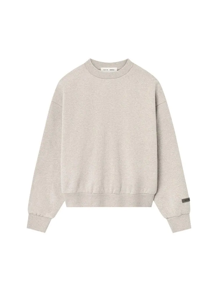 Свитер Fear of God Essentials Classic Fit Fleece Crewneck, Heather Stone — изображение 1 из 2, бежевый