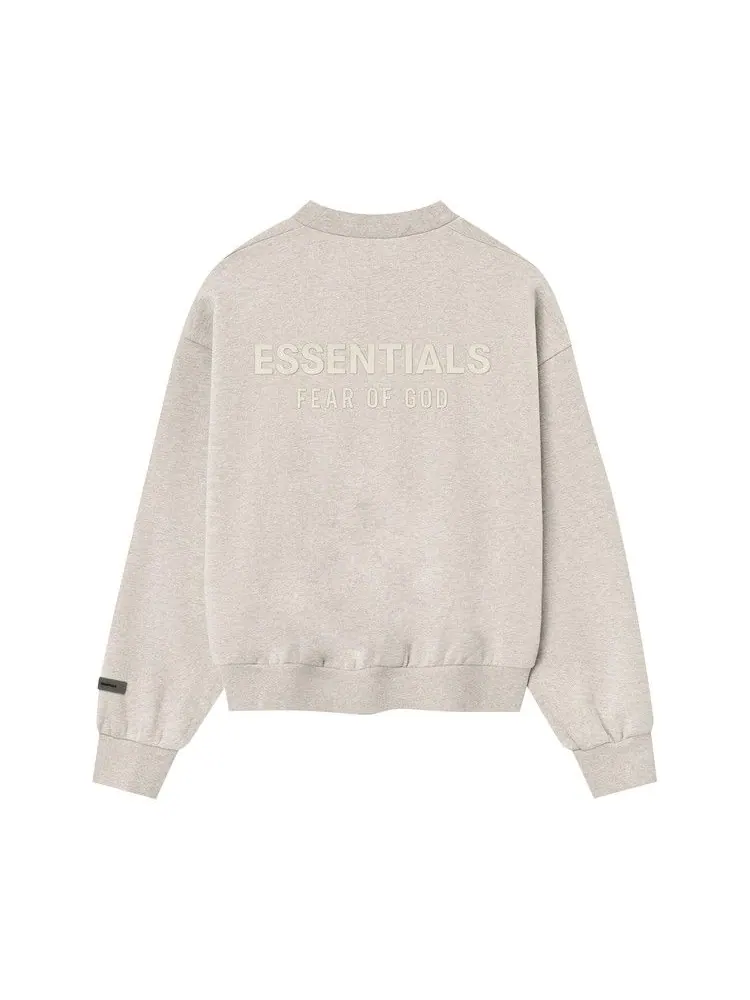 Свитер Fear of God Essentials Classic Fit Fleece Crewneck, Heather Stone — изображение 2 из 2, бежевый