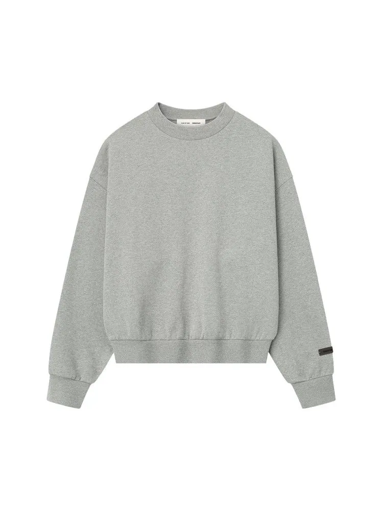 Свитер Fear of God Essentials Classic Fleece Crewneck, Concrete Heather — изображение 1 из 3, серый