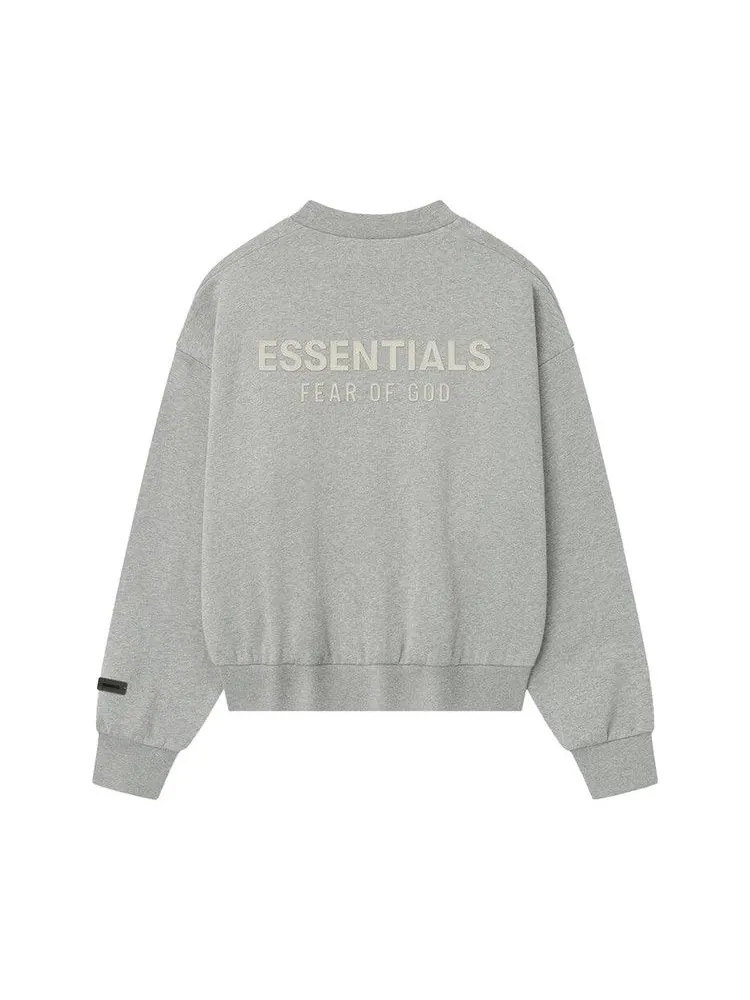 Свитер Fear of God Essentials Classic Fleece Crewneck, Concrete Heather — изображение 2 из 3, серый
