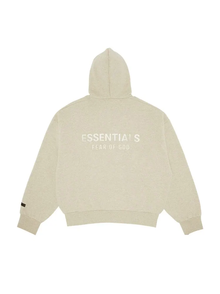 Худи Fear of God Essentials Classic Full Zip Hoodie, Heather Stone — изображение 2 из 3, серый