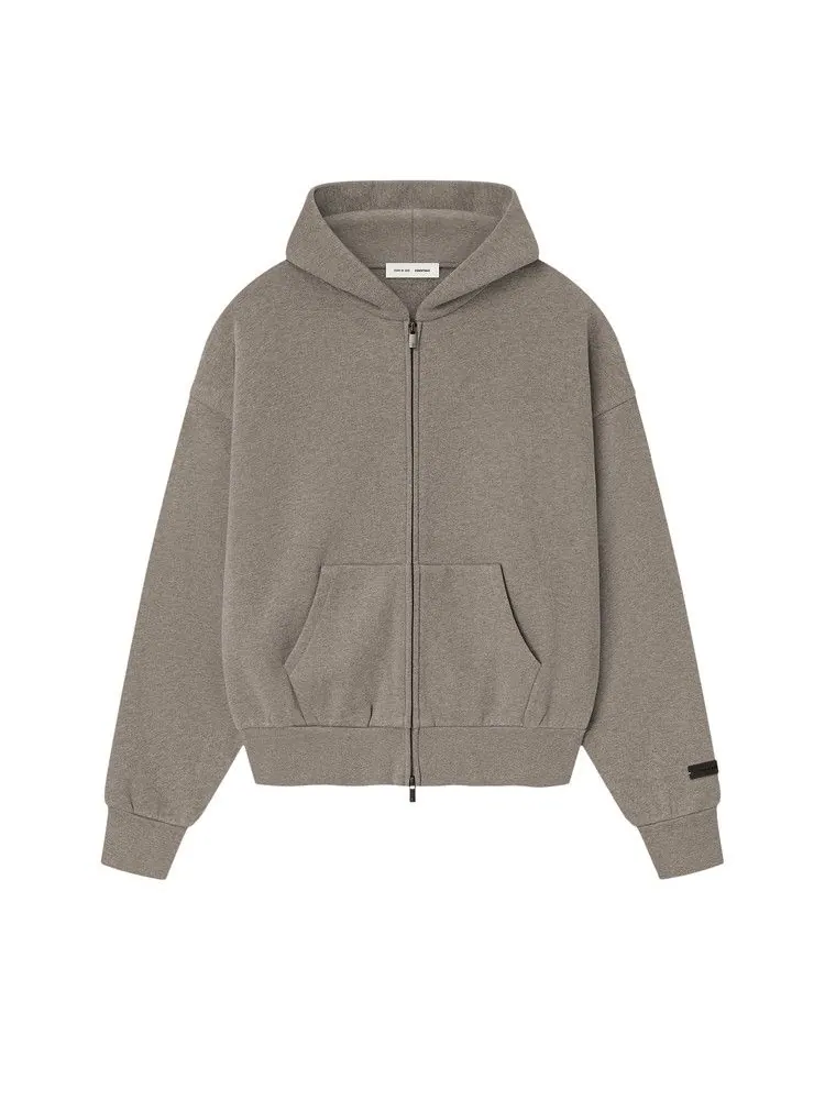 Худи Fear of God Essentials Classic Fleece Zip-Up Hoodie, Homestead Heather — изображение 1 из 2, бежевый