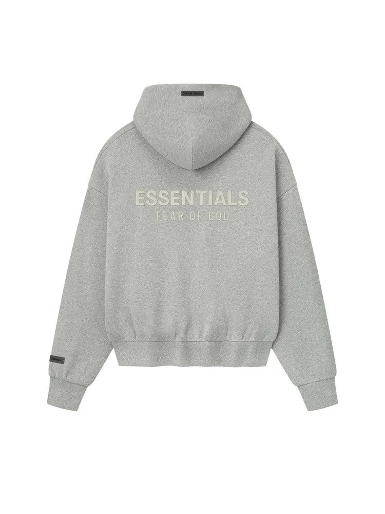 Худи Fear of God Essentials Classic Fleece Zip-Up Hoodie, Concrete Heather — изображение 2 из 3, серый