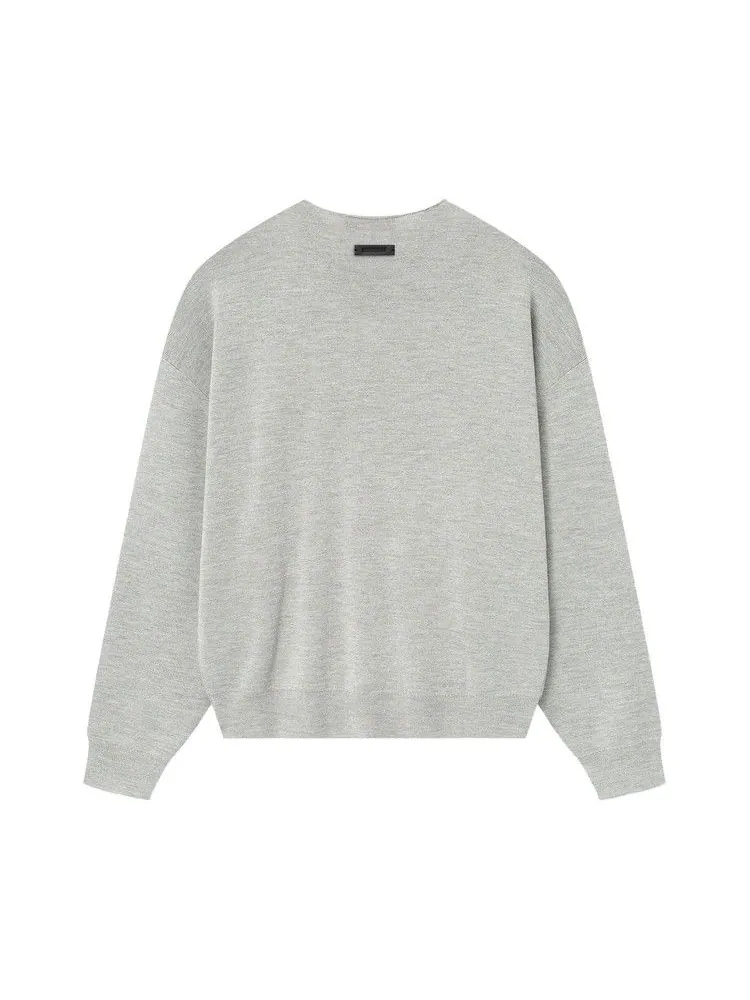 Свитер Fear of God Essentials Merino Long Sleeve Crewneck Sweater, Concrete Heather — изображение 2 из 3, серый
