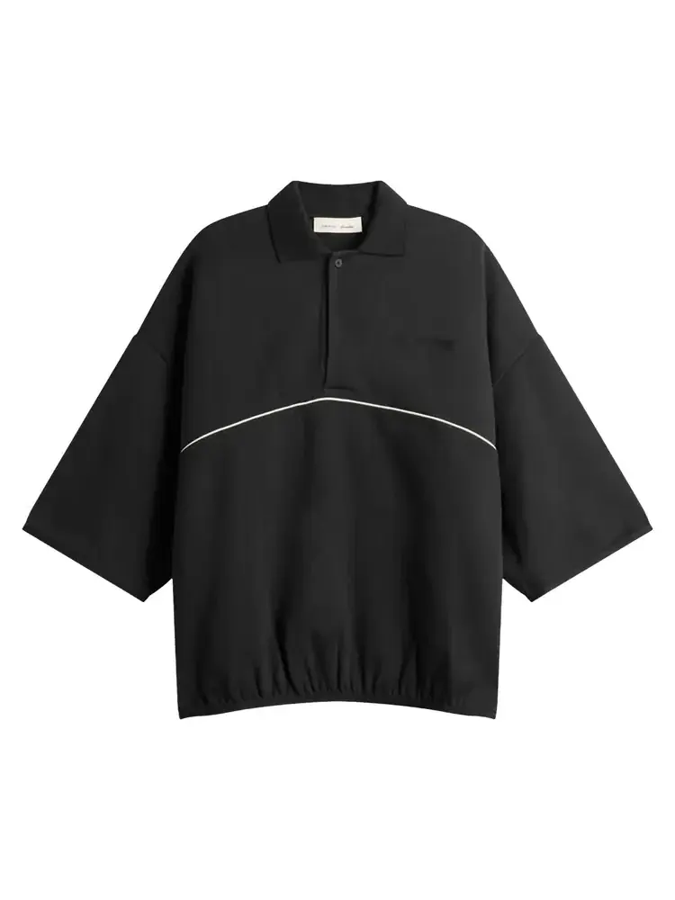 Футболка-поло Fear of God Essentials Active Trace Quarter Sleeve Modern Polo — изображение 1 из 1, черный