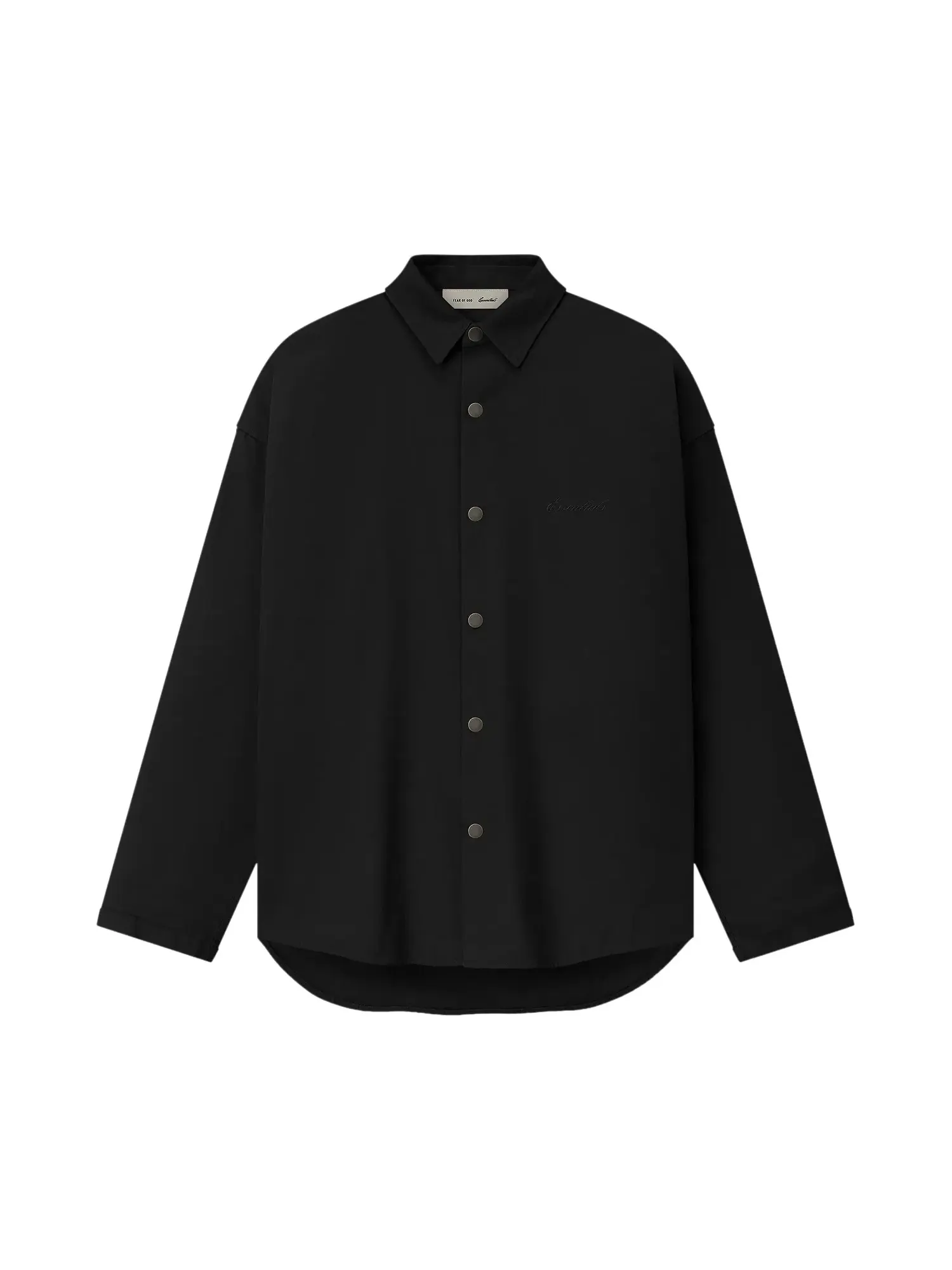 Рубашка-куртка из хлопкового холста Fear of God Essentials — изображение 1 из 2, винтажный черный
