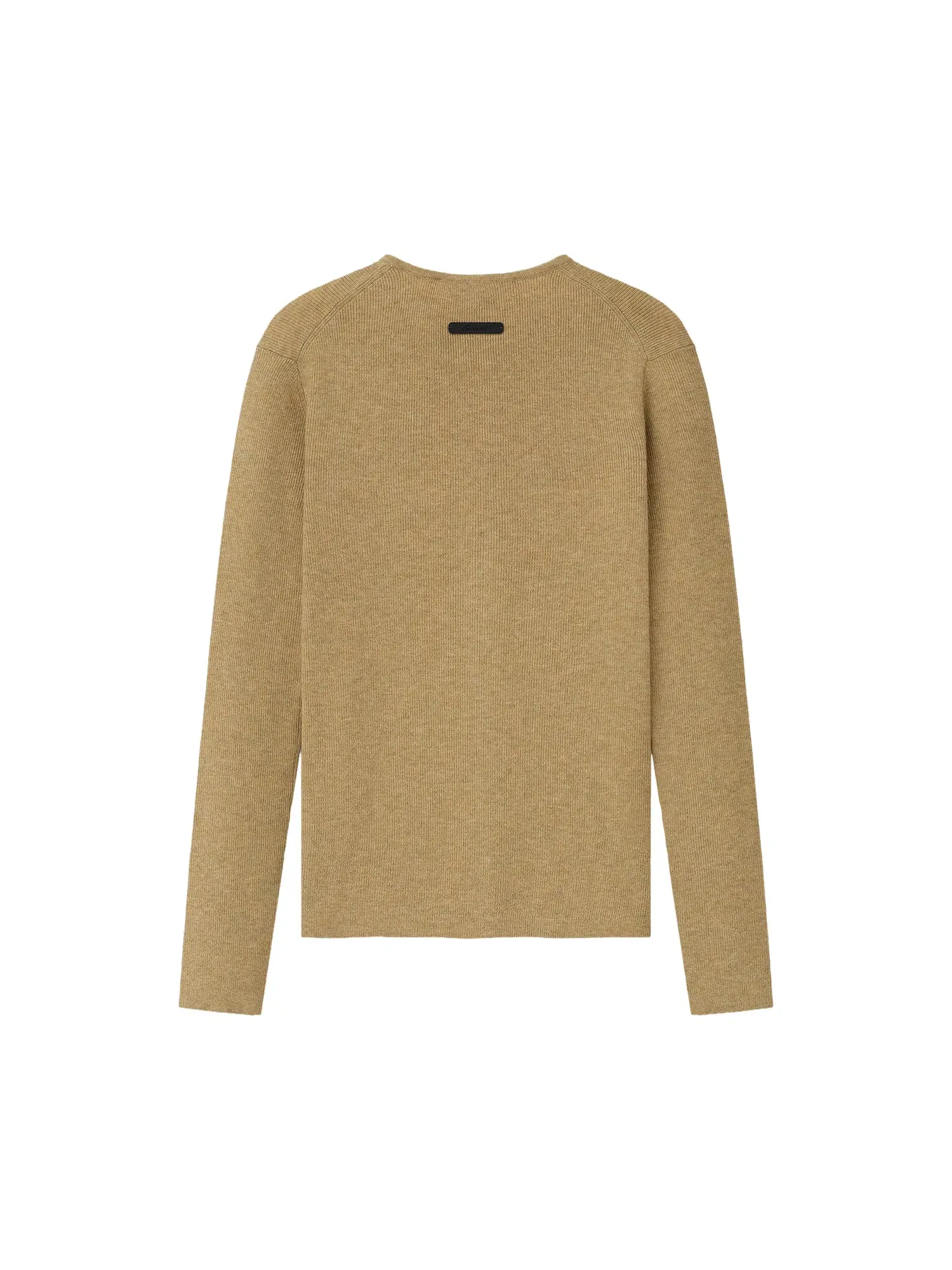 Футболка Fear of God Essentials Signature Rib Knit Fitted Long Sleeve Zip Up Tee — изображение 2 из 2, дюна