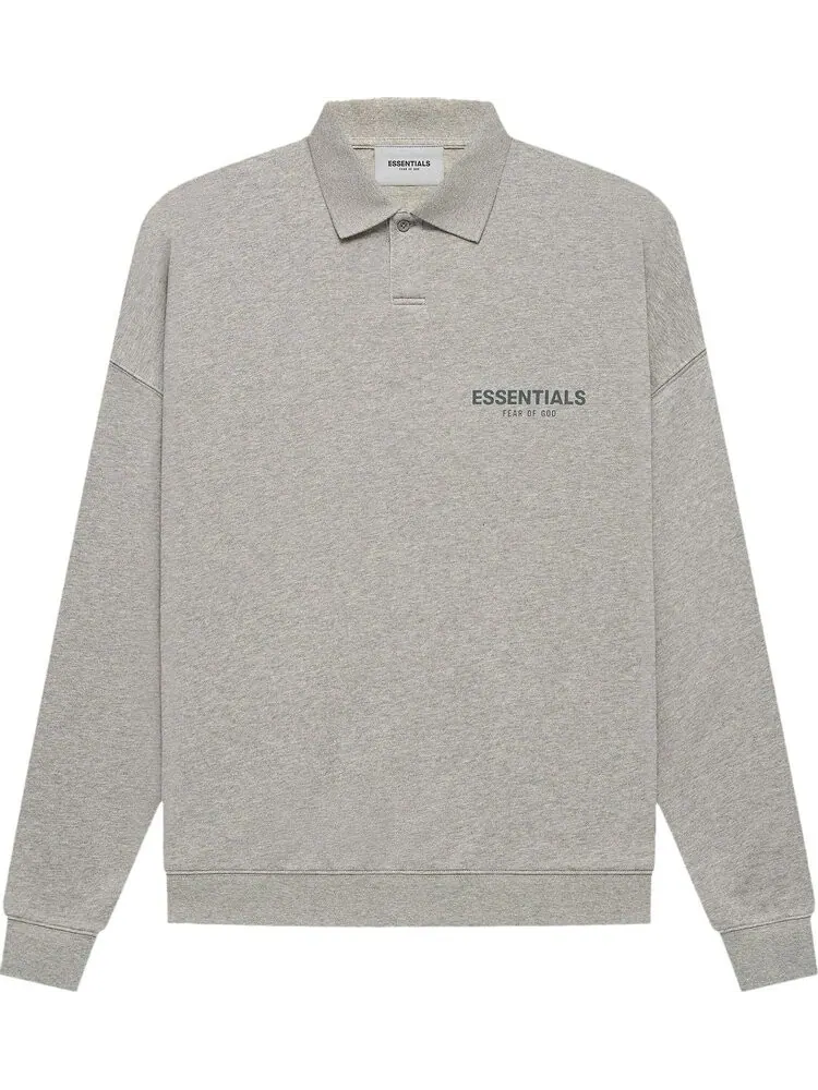 Лонгслив Fear of God Essentials Long-Sleeve Polo 'Dark Heather Oatmeal'