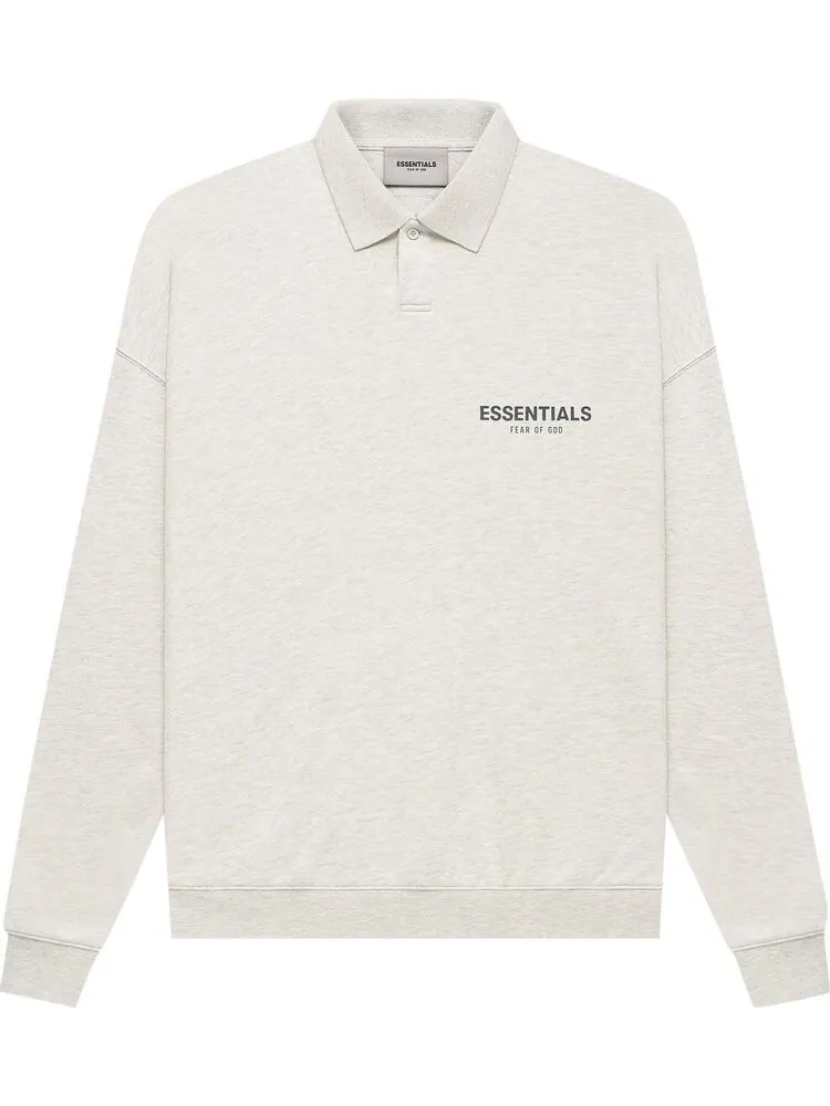 Лонгслив Fear of God Essentials Long-Sleeve Polo 'Light Heather Oatmeal' — изображение 1 из 1, бежевый