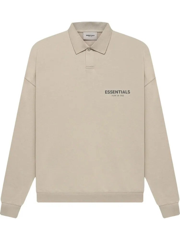 Лонгслив Fear of God Essentials Long-Sleeve Polo 'String' — изображение 1 из 2, загар