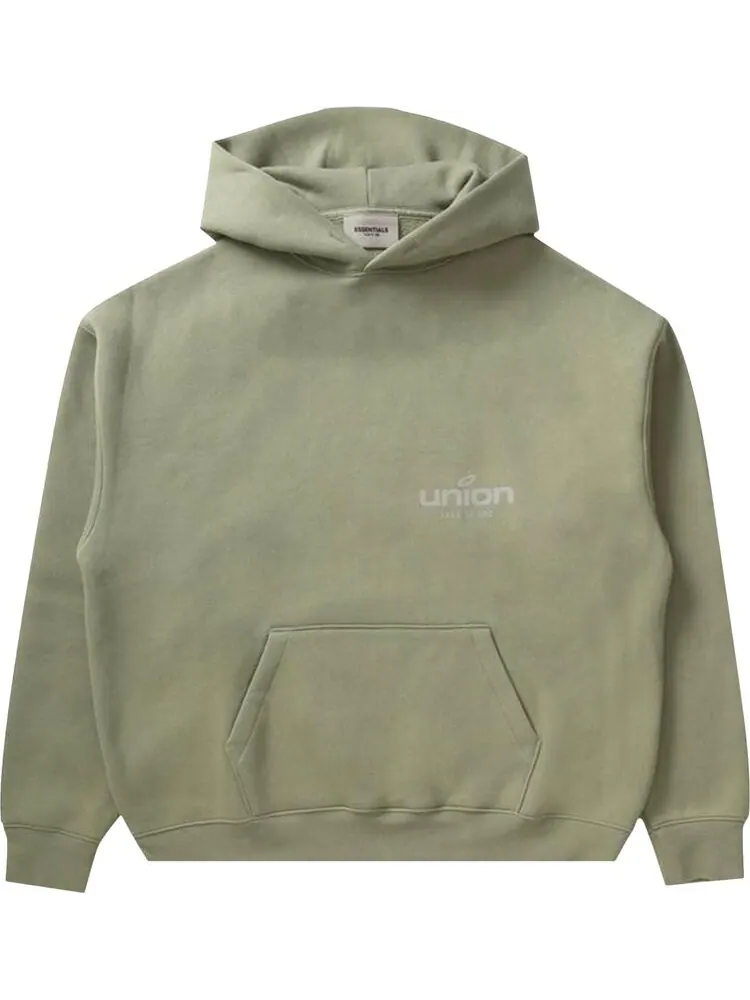 Худи Fear of God Essentials x Union Vintage Hoodie 'Vintage Army' — изображение 1 из 2, зеленый