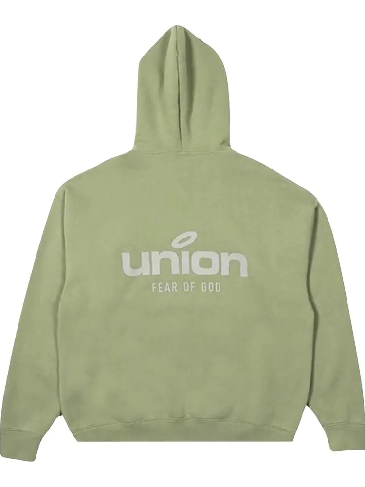 Худи Fear of God Essentials x Union Vintage Hoodie 'Vintage Army' — изображение 2 из 2, зеленый