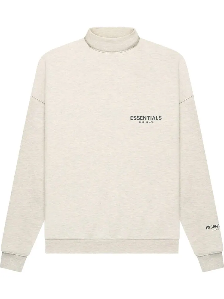 Пуловер Fear of God Essentials Pullover Mockneck 'Light Heather Oatmeal' — изображение 1 из 1, бежевый
