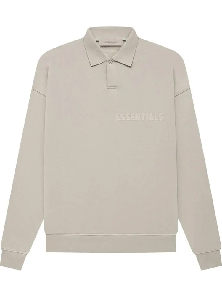 Лонгслив Fear of God Essentials Long-Sleeve Polo 'Smoke' — изображение 1 из 2, серый