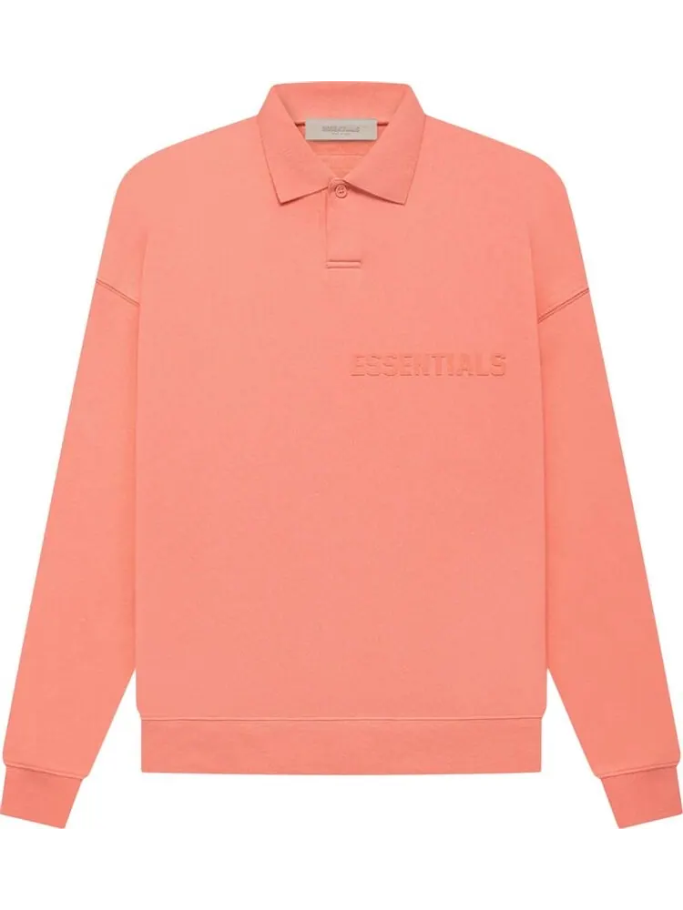 Лонгслив Fear of God Essentials Long-Sleeve Polo 'Coral'