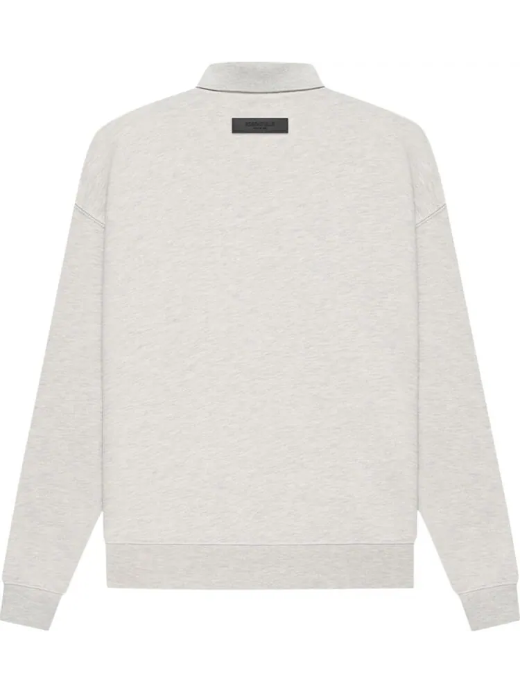 Лонгслив Fear of God Essentials Long-Sleeve Polo 'Light Oatmeal' — изображение 2 из 2, серый