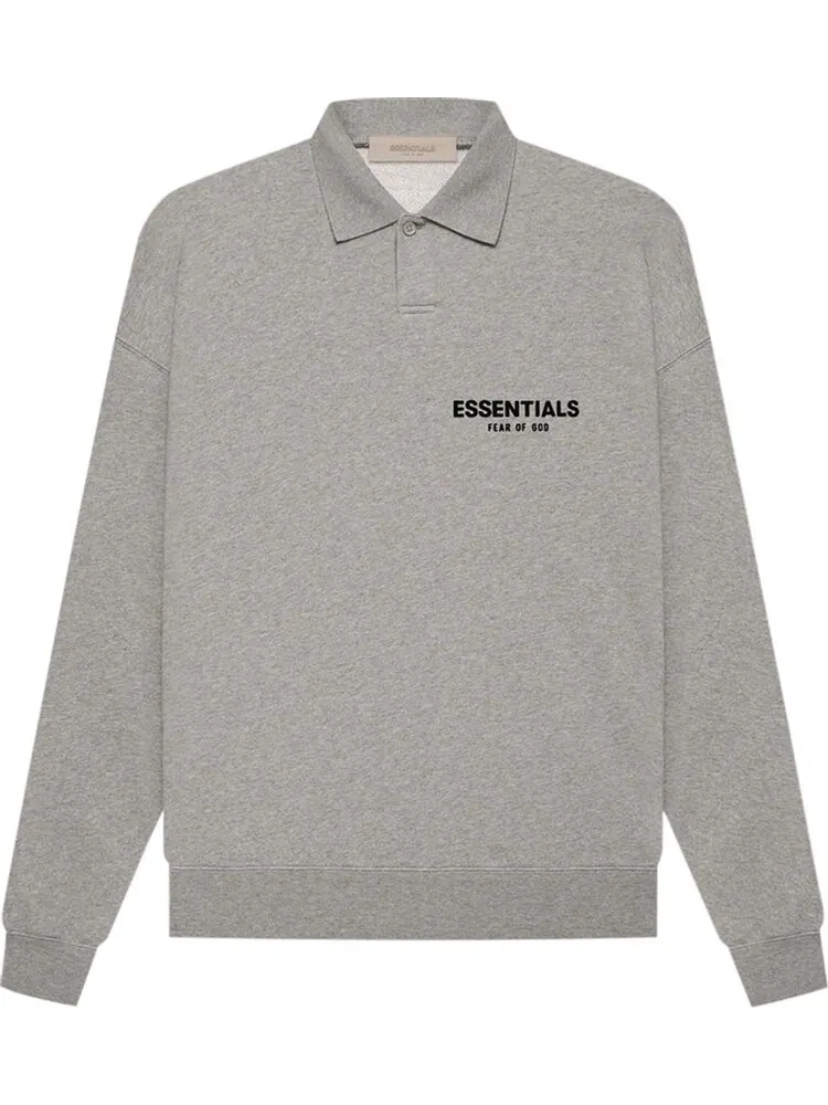 Лонгслив Fear of God Essentials Long-Sleeve Polo 'Dark Oatmeal'