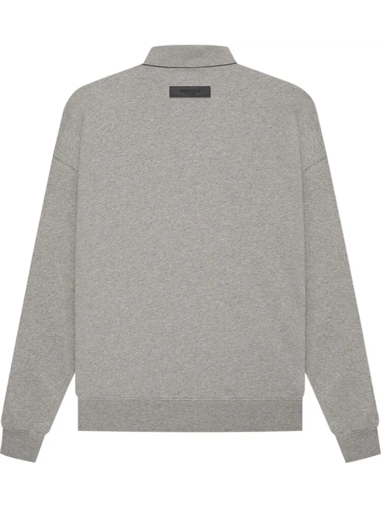 Лонгслив Fear of God Essentials Long-Sleeve Polo 'Dark Oatmeal' — изображение 2 из 2, серый