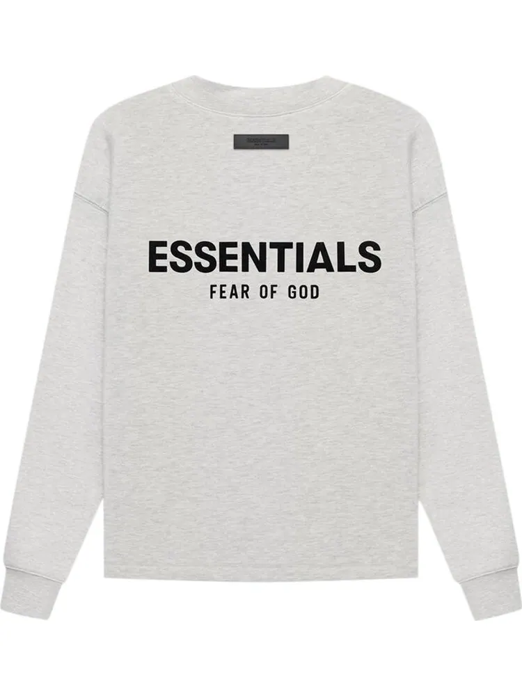 Толстовка Fear of God Essentials Relaxed Crewneck 'Light Oatmeal' — изображение 2 из 2, серый
