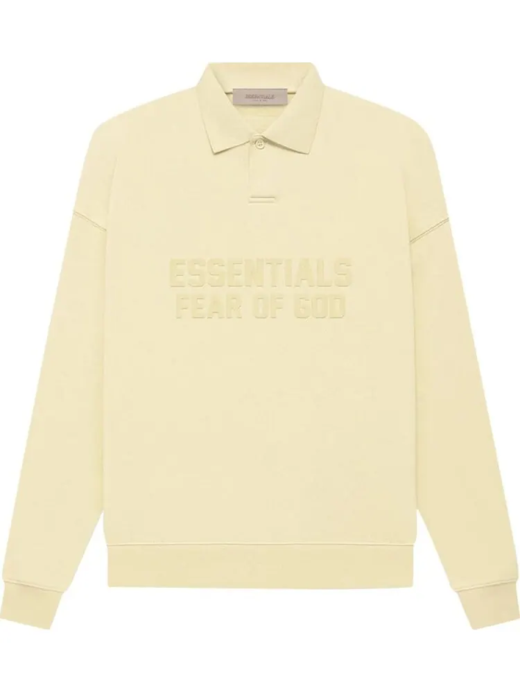Лонгслив Fear of God Essentials Long-Sleeve Polo 'Canary' — изображение 1 из 2, бежевый