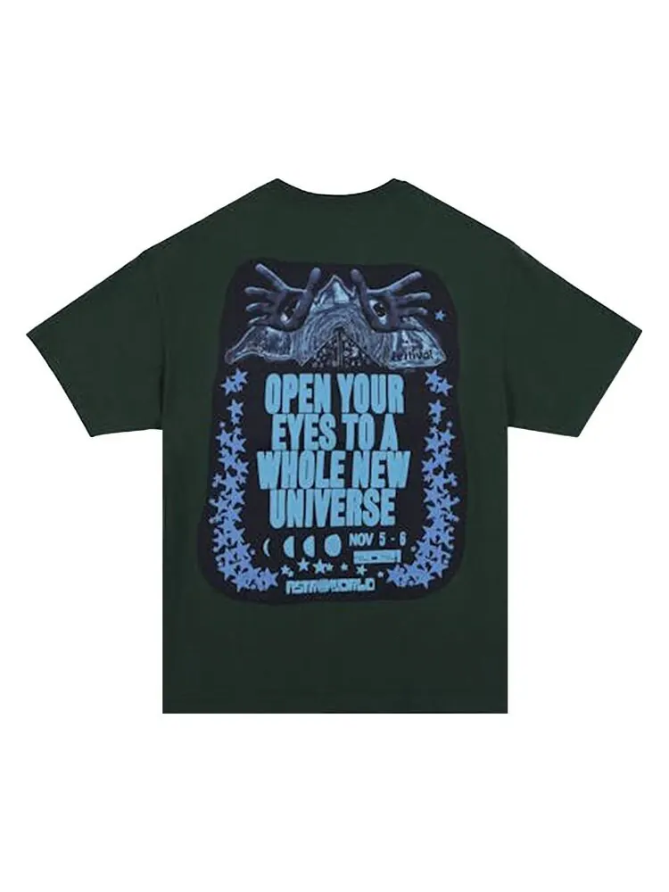 Футболка Cactus Jack by Travis Scott Open Your Eyes Tee Green — изображение 2 из 2, зеленый