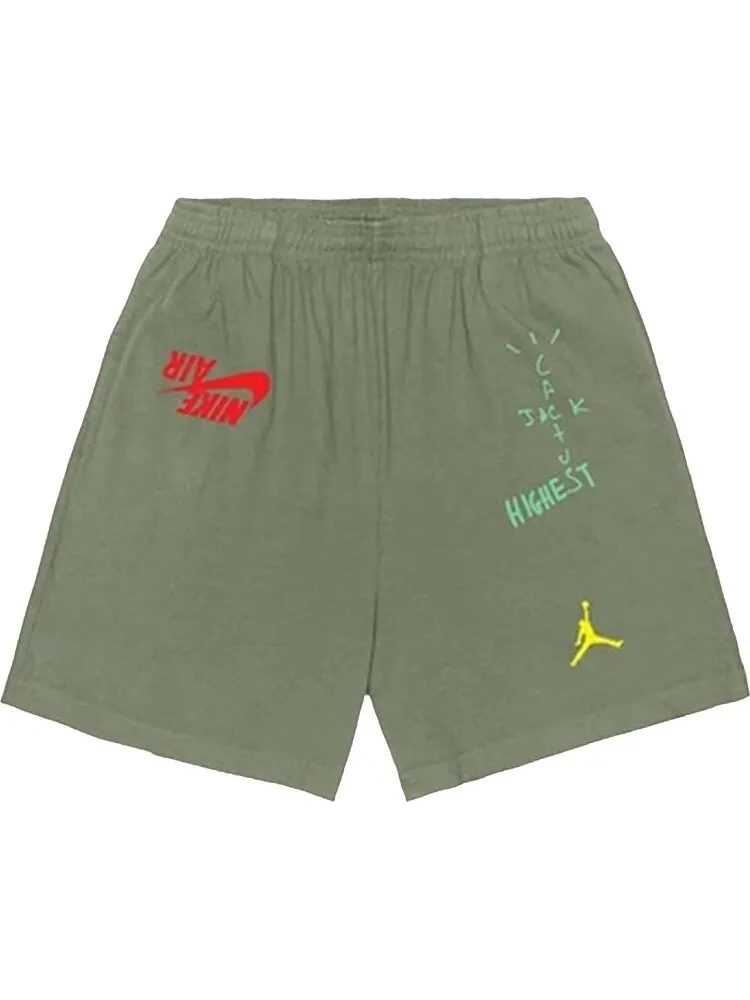 Спортивные шорты Cactus Jack by Travis Scott x Air Jordan Highest Sweatshort 'Green' — изображение 1 из 2, зеленый
