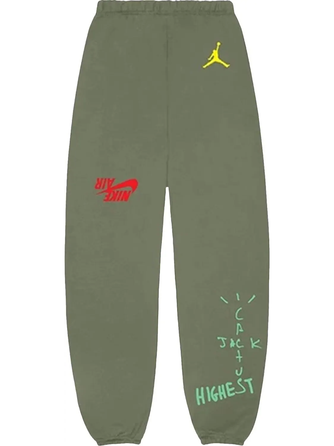 Спортивные брюки Cactus Jack by Travis Scott x Air Jordan Highest Sweatpant 'Green' — изображение 1 из 2, зеленый