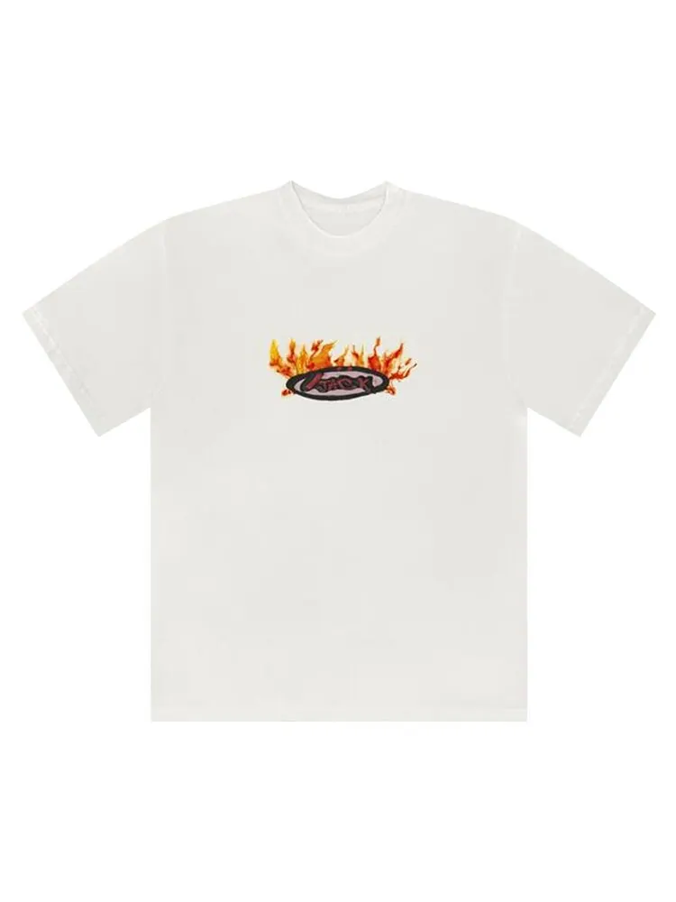 Футболка Cactus Jack by Travis Scott Flame Tee 'White' — изображение 1 из 1, белый