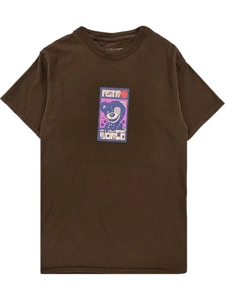 Футболка Cactus Jack by Travis Scott Scare Bear Tee I 'Brown' — изображение 1 из 1, коричневый