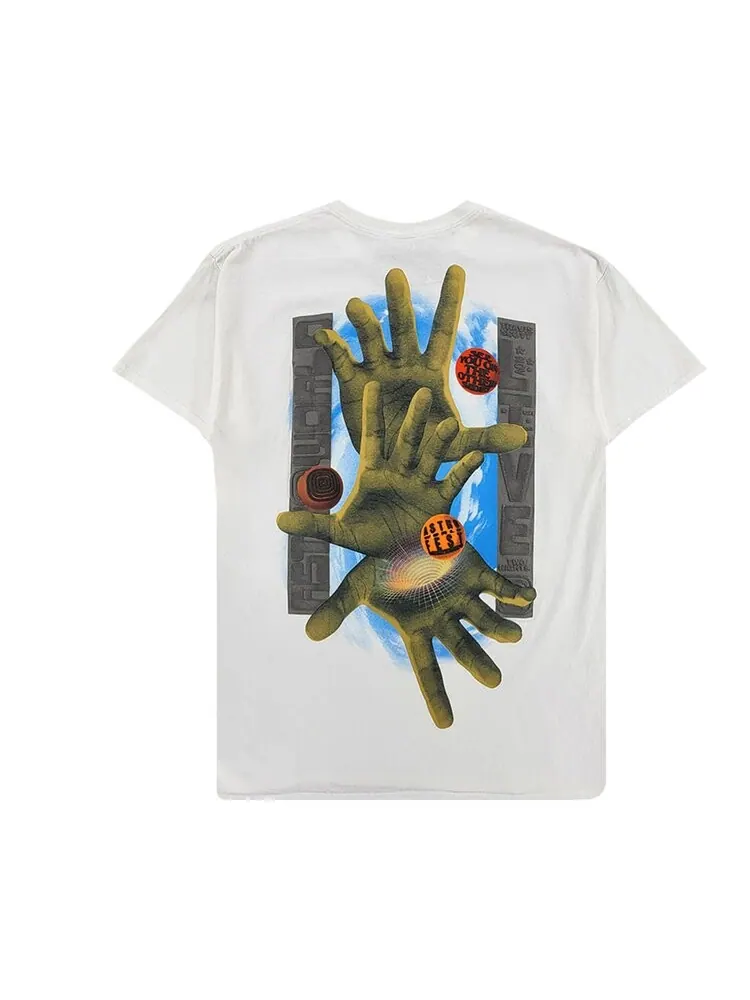 Футболка Cactus Jack by Travis Scott Three Hands Tee 'White' — изображение 2 из 2, белый