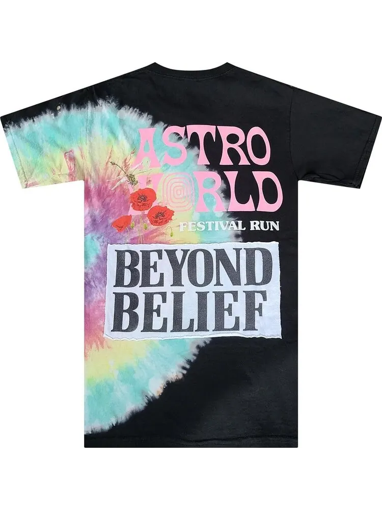 Футболка Cactus Jack by Travis Scott Astroworld Festival Run Tie Dye T-Shirt 'Black' — изображение 2 из 2, черный