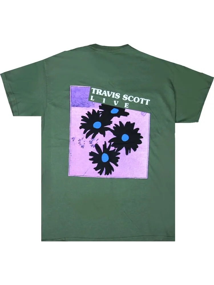 Футболка Cactus Jack by Travis Scott Astroworld Festival Run Flower T-Shirt 'Green' — изображение 2 из 2, зеленый