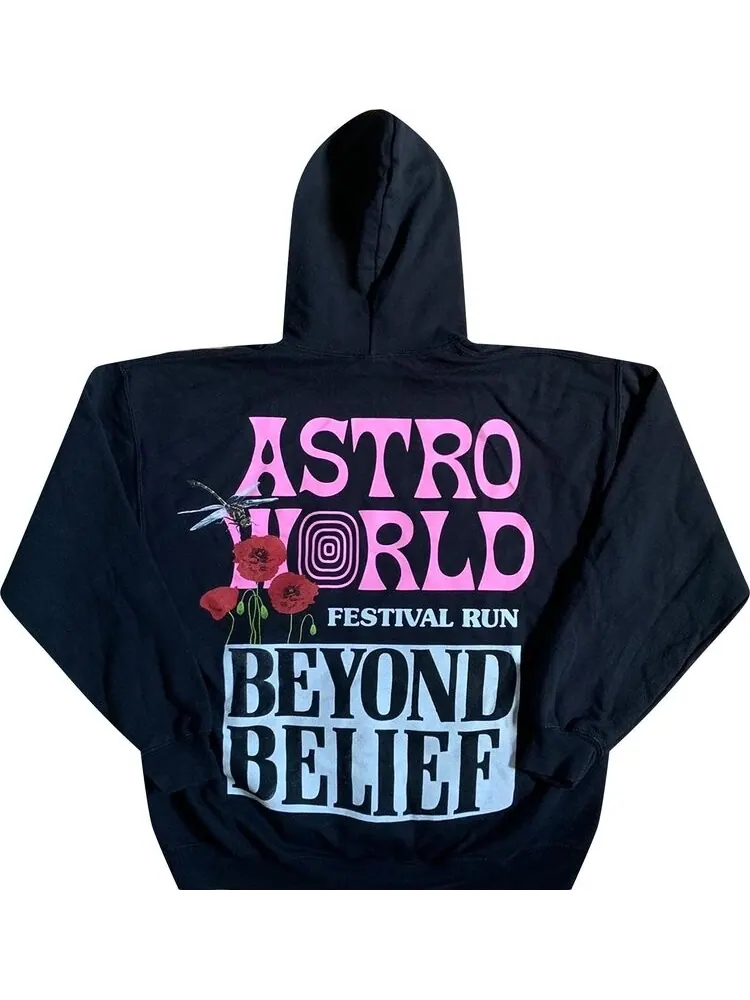 Худи Cactus Jack by Travis Scott Astroworld Festival Run Beyond Belief Hoodie 'Black' — изображение 2 из 2, черный
