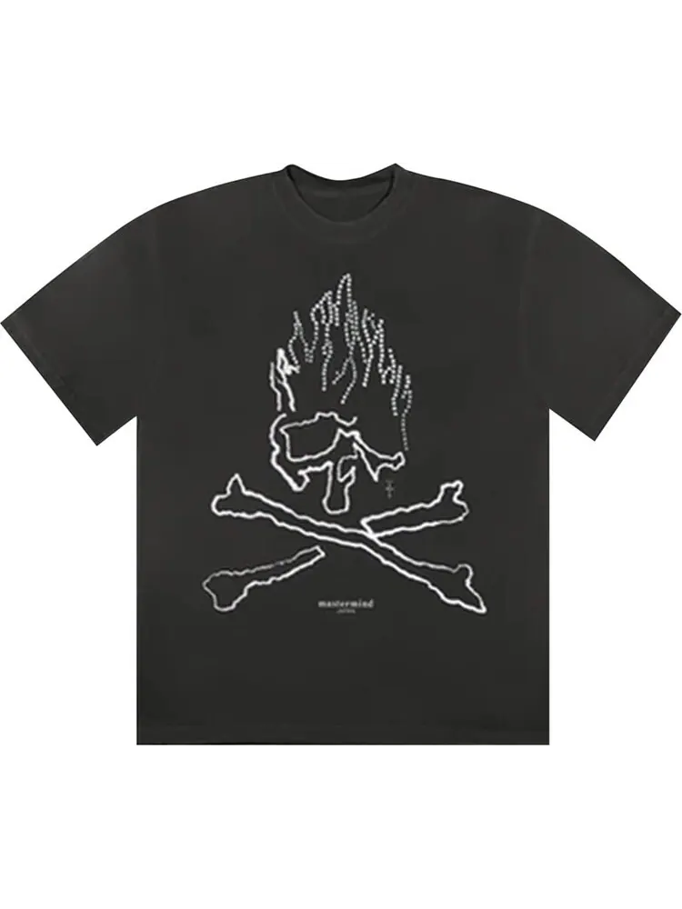 Футболка Cactus Jack by Travis Scott x Mastermind Skull Rhinestone Tee 'Black' — изображение 1 из 1, черный