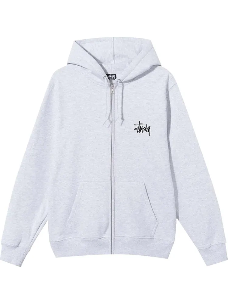 Толстовка Stussy Basic Zip Hood 'Ash Heather' — изображение 1 из 2, серый