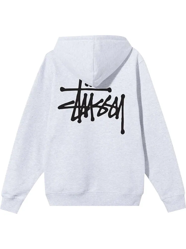 Толстовка Stussy Basic Zip Hood 'Ash Heather' — изображение 2 из 2, серый
