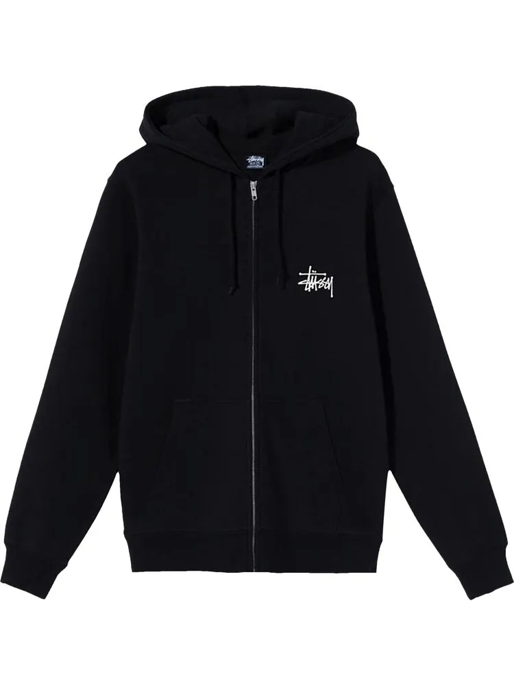 Толстовка Stussy Basic Zip Hood 'Black' — изображение 1 из 2, черный