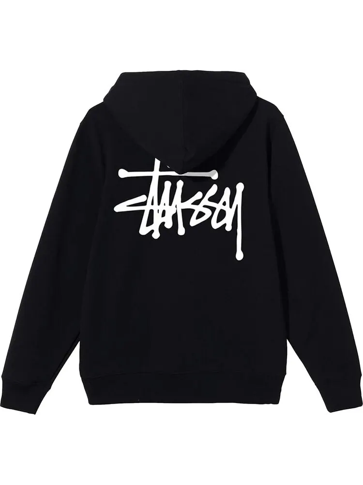 Толстовка Stussy Basic Zip Hood 'Black' — изображение 2 из 2, черный