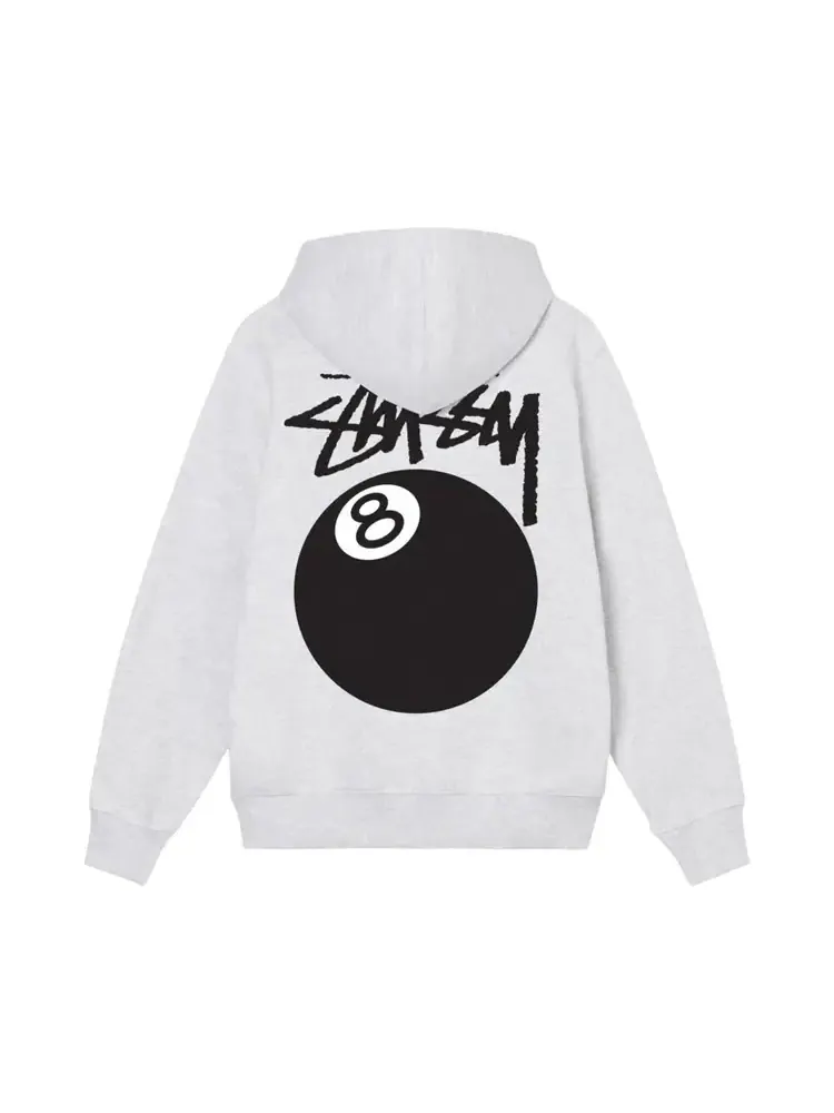 Толстовка Stussy 8 Ball на молнии с капюшоном, цвет «Эш Хизер» — изображение 2 из 2