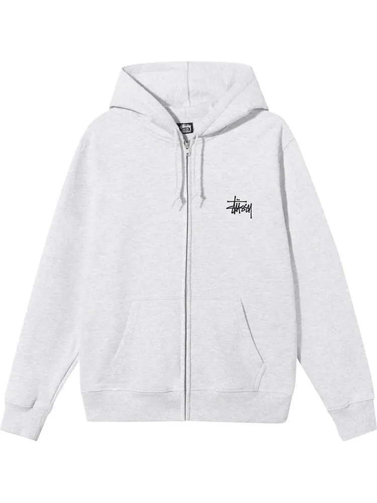 Толстовка Stussy Basic Zip Hood 'Ash Heather' — изображение 1 из 2, серый