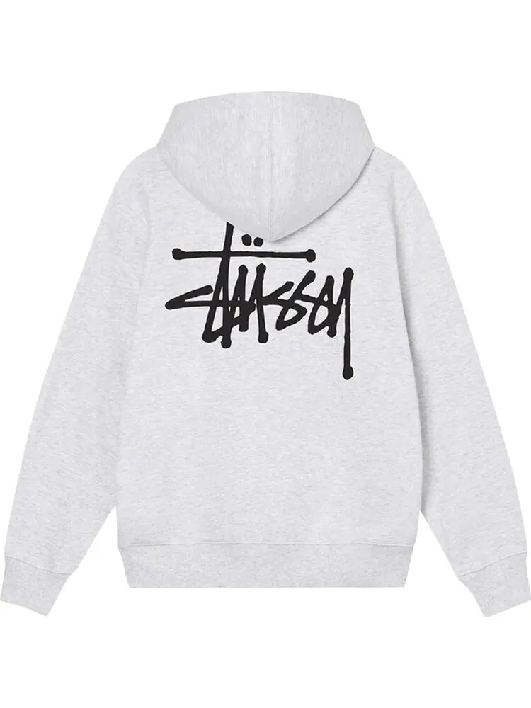 Толстовка Stussy Basic Zip Hood 'Ash Heather' — изображение 2 из 2, серый