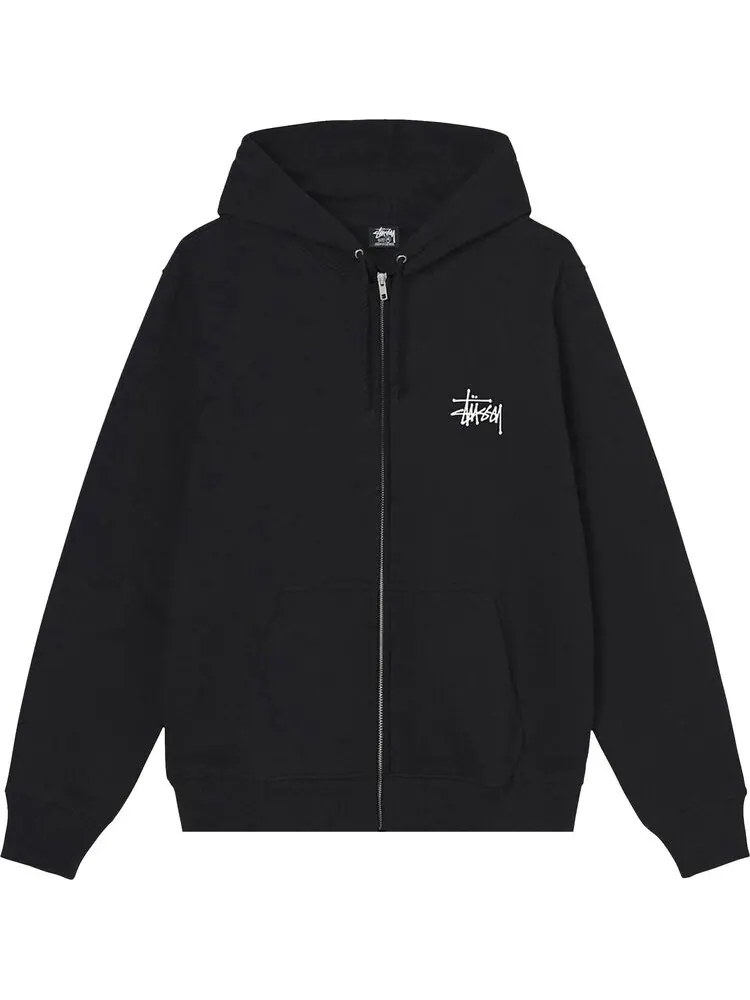 Толстовка Stussy Basic Zip Hood 'Black' — изображение 1 из 2, черный