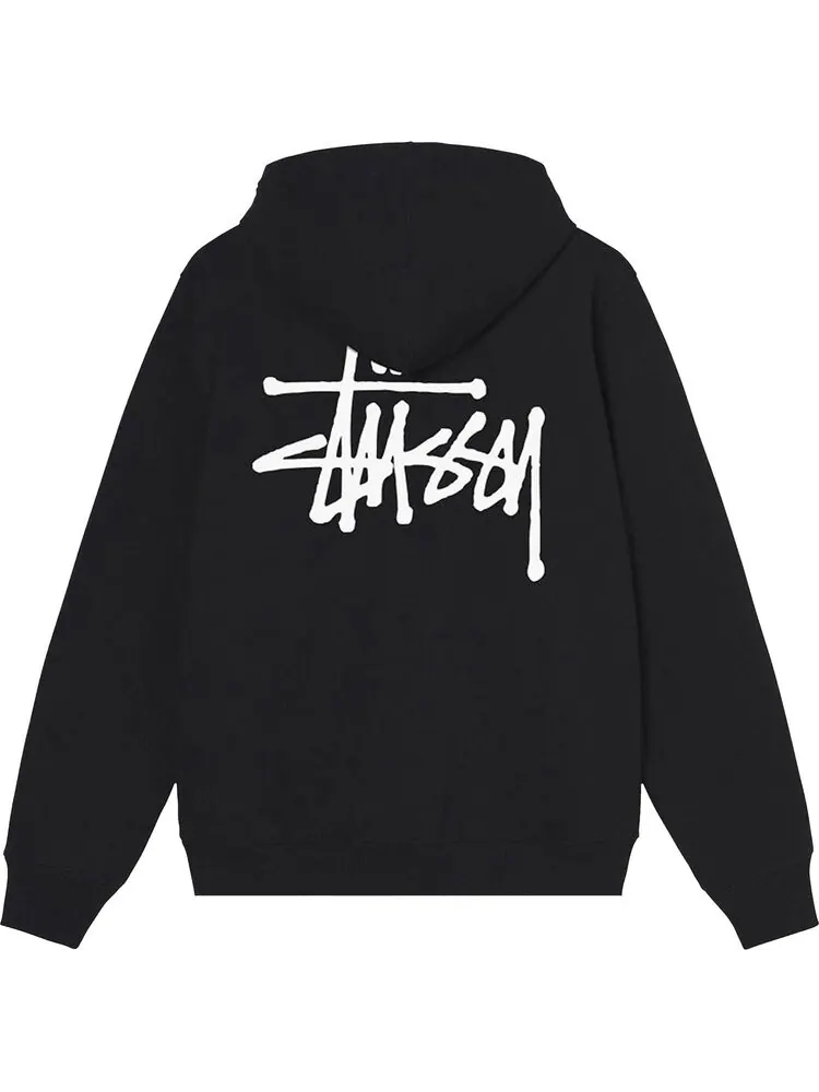 Толстовка Stussy Basic Zip Hood 'Black' — изображение 2 из 2, черный