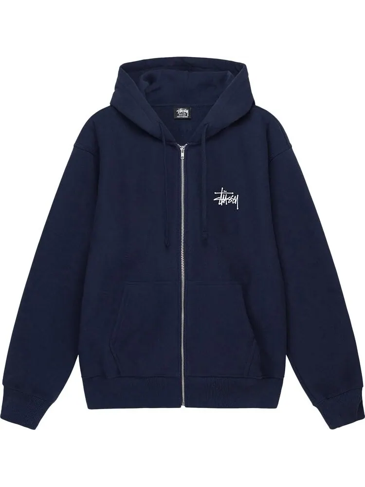 Худи Stussy Basic Zip Hoodie 'Navy' — изображение 1 из 2, синий