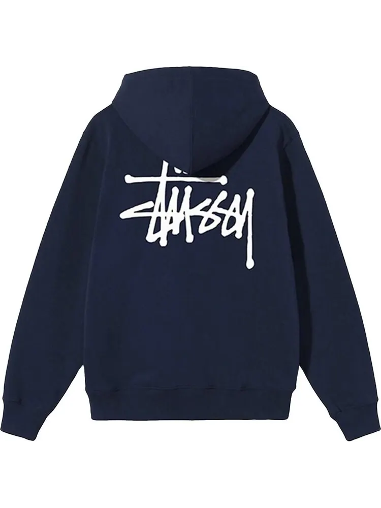 Худи Stussy Basic Zip Hoodie 'Navy' — изображение 2 из 2, синий