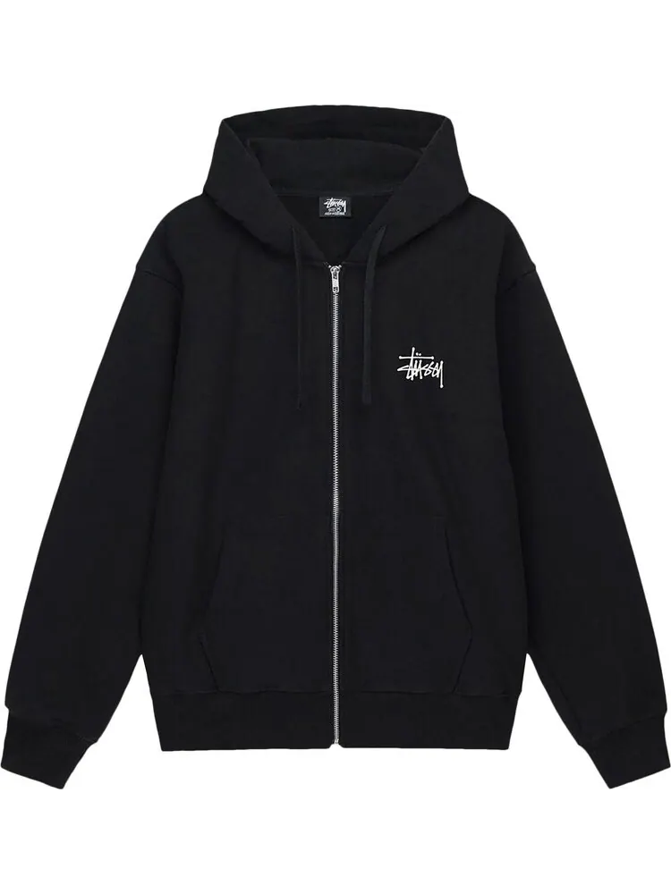 Худи Stussy Basic Zip Hoodie Black — изображение 1 из 2, черный